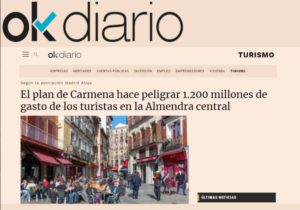 El plan de Carmena hace peligrar 1.200 millones de gasto de los turistas en la Almendra central